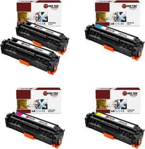 Laser Tek Services Compatible Toner Cartridge Replacement for HP 305A CE410A CE411A CE412A CE413A Works with HP Laserjet Pro M451dn M451dw M451nw M475dn Printers (Black, Cyan, Magenta, Yellow, 5 Pack)