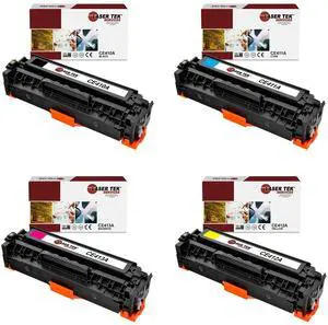 Laser Tek Services Toner Cartridges for HP CE410A, CE411A, CE412A, CE413A, 305A -1BK/1C/1M/1Y (4-Pack)