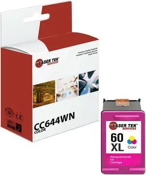 Laser Tek Services Compatible Ink Cartridge Replacement for HP 60XL CC644WN Works with HP Deskjet D1660 D1663 D2530 D2545 D2560 Printers (Color, 1 Pack) - 440 Pages