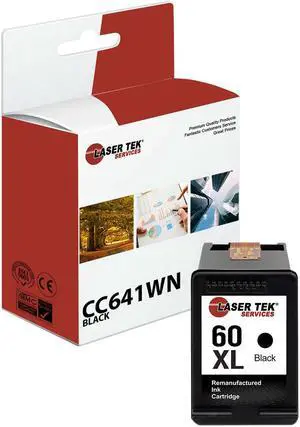 Laser Tek Services Compatible Ink Cartridge Replacement for HP 60XL Works with HP Deskjet D1660 D1663 D2530 D2545 D2560 Printers (Black, 1 Pack) - 660 Pages