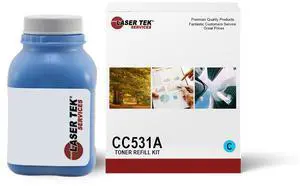 Laser Tek Services ® Cyan Toner Refill with reset chip for HP Color LaserJet CP2025 CM2320fxi CM2320n CM2320nf CC531A