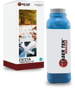 Laser Tek Services ® Cyan Toner Refill Kit with reset chip for the HP C9720A 641A Color LaserJet 4600 4600dn 4650dn