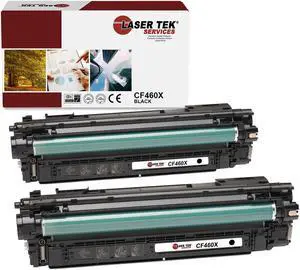 Laser Tek Services Compatible High Yield Toner Cartridge Replacement for HP 656X CF460X Works with HP Color Laserjet Enterprise M652 M653 Printers (Black, 2 Pack) - 27,000 Pages