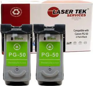 Laser Tek Services Compatible High Yield Ink Cartridge Replacement for Canon PG-50 0616B002AA Works with Canon PG-50 0616B002AA (Black, 2 Pack) - 510 pages