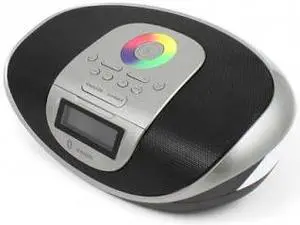 IMICRO BT009-SILVER BT009 Radio Clock Bluetooth Speaker w Calendar Display  and  Touch Sensor (Silver)
