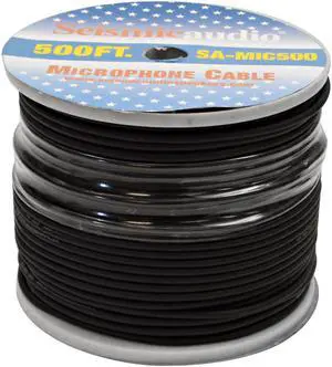 Seismic Audio - 500' Feet of Black PA Microphone Cable on a Spool