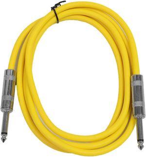 Seismic Audio - SASTSX-6 - 6 Foot TS 1/4" Guitar, Instrument, or Patch Cable Yellow