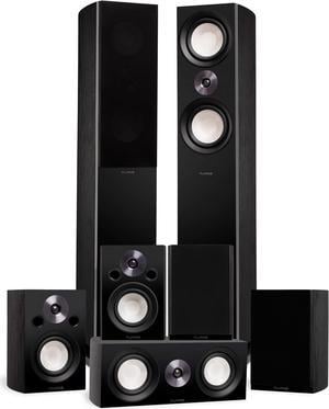 Fluance Reference Surround Sound Home Theater 7.0 Channel Speaker System including 3-Way Floorstanding Towers, Center Channel, Surrounds and Rear Surrounds - Black Ash (X870BR)