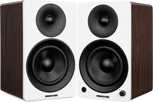 Fluance Ai41 Powered 2-Way 2.0 Stereo Bookshelf Speakers with 5" Drivers, 90W Amplifier for Turntable, TV, PC and Bluetooth 5 Wireless Music Streaming with RCA, Optical & Subwoofer Out (White Walnut)