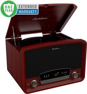 Electrohome Kingston 7-in-1 Vintage Vinyl Record Player Stereo System with 3-Speed Turntable, Bluetooth, AM/FM Radio, CD, Aux In, RCA/Headphone Out with 1 Year Extended Warranty (RR75C)