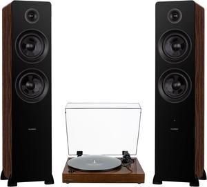 Fluance RT81+ Turntable and Ai81 Tower Speakers Bundle: High Fidelity Vinyl Playback & Powerful Stereo Sound, Integrated Amplifiers (Natural Walnut)