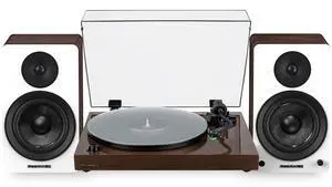 Fluance RT81+ Elite Vinyl Turntable (Walnut) and Ai61 6.5" Stereo Bookshelf Speakers (White Walnut) Bundle: High Fidelity Sound, Detailed Audio Reproduction, Seamless Integration