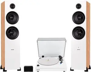 Fluance RT87 Reference High Fidelity Dual-Plinth Turntable (Piano White), Ai81 Powered Floorstanding Tower Speakers (Lucky Bamboo), PA10 Phono Preamp Fluance RT87 Reference High Fidelity Dual-Plinth Turntable (Piano White), Ai81 Powered Floorstanding Tower Speakers (Lucky Bamboo), PA10 Phono Preamp
