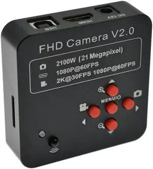 HD 21MP 2K 1080P 60fps Industrial Camera HDMI USB Simultaneous Output Microscope Magnifier TF Storage & 120X Zoom C-mount Lens For Phone Motherboard Repair