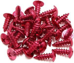 30pcs Universal Red Motorcycle Round Cross Head Self Tapping Bolts Screws