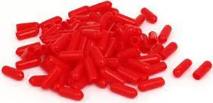 5mm Inner Dia Rubber Insulated End Cap Screw Thread Protector Cover Red 100pcs