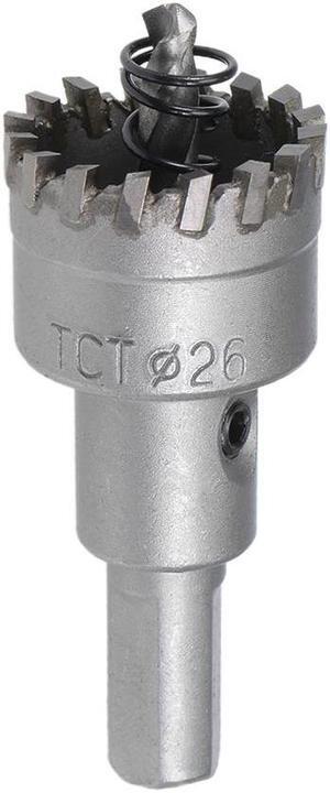 Carbide Hole Cutter 26mm Hole Saw Drill Bit High Density Cemented Carbide Teeth Triangular Shank for Stainless Steel Sheet Metal