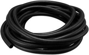 Unique Bargains 8M 15.8mm Outside Dia Corrugated Bellow Conduit Tube for Electric Wiring Black