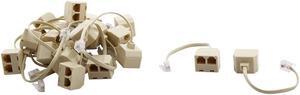 Telephone RJ11 6P4C Keystone 1 Male to 2 Female Cable Adapter 20pcs