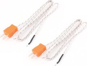1M 2-Wire K Type Thermocouple Temperature Measuring Probe Sensor 2 Pcs