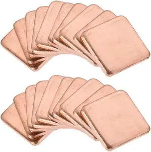 Flat IC Chipset Thermal Copper Heatsink for CPU GPU RAM 15 x 15 x 1.8mm 20pcs