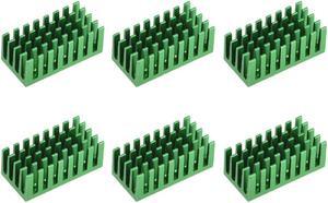 11x28x14mm Green Aluminum Heatsink Thermal Adhesive Pad Cooler for Cooling 3D Printers 6Pcs