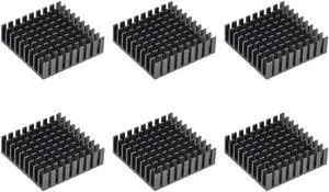 10x35x35mm Black Aluminum Heatsink Thermal Adhesive Pad Cooler for Cooling 3D Printers 6Pcs