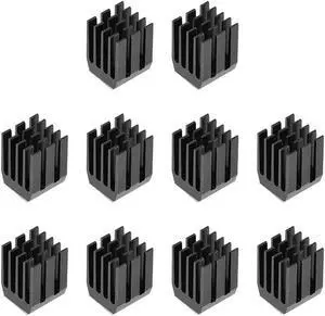Heatsink with Thermal Conductive Adhesive Tape 9 x 9 x 12mm Black 10pcs