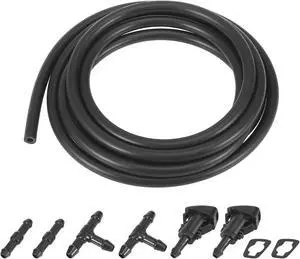 7pcs Front Windshield Washer Nozzles Kit for Dodge for Ram for Chrysler 2 Meters Windshield Washer Hose with Connectors Replaces 5113049AA