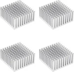 Parallel Line Notch Heatsink for MOS GPU IC Chip Silver 40 x 40 x 20 mm 4pcs