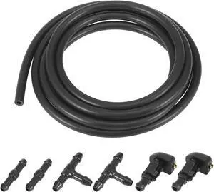 7pcs Front Windshield Washer Nozzles Kit for Ford F150 2004-2013 2 Meters Windshield Washer Hose with Connectors Replaces 3W7Z17603AA