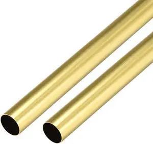 Brass Round Tube 300mm Length 14mm OD 0.5mm Wall Thickness Seamless Straight Pipe Tubing 2 Pcs