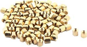 Computer Motherboard M3x5 M3 Female Threaded Bolts Brass Standoff Spacer 100 Pcs