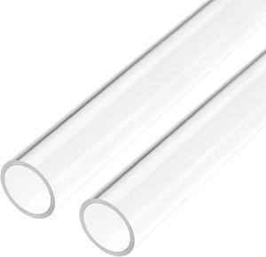 2pcs Clear Rigid Acrylic Pipe 18mm ID x 22mm OD x 0.5m, 2mm Wall Round Tube