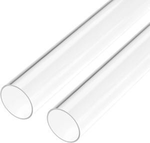 2pcs Clear Rigid Acrylic Pipe 18mm ID x 20mm OD x 0.5m, 1mm Wall Round Tube