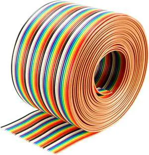 Flat Ribbon Cable 40P Rainbow IDC Wire 1.27mm Pitch 4 Meters Long