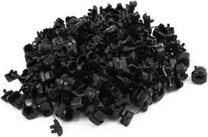 100Pcs 6P-4 Round Cable Wire Strain Relief Bush Grommet 14mm Diameter Black