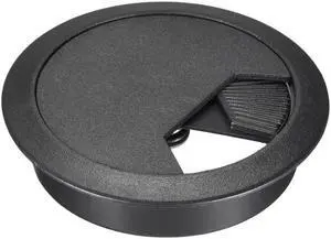 Cable Hole Cover, 2-3/8" Plastic Desk Grommet for Wire Organizer, 5 Pcs (Black)