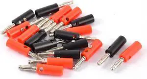20pcs Black Red Insulation Jacket Audio Cable Connector Banana Plug Jack Coupler