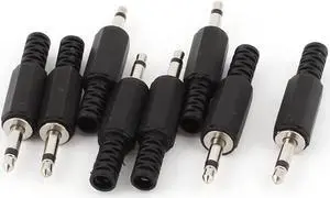 8Pcs 3.5mm Male Mono Jack Plug Audio Booted Connector for Headset