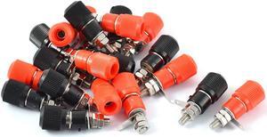 Unique Bargains 20pcs Black Red Metal Body Speaker Amplifier 4mm Banana Plug Jack Binding Post