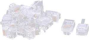 16 PCS Plastic Housing 6P6C RJ12 Network Cable Crimp Plug Connector Clear
