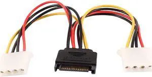 Global Bargains 19cm 7.5" SATA 15 Pin to 2 x IDE 4 Pin m/f Splitter HDD Power Adapter Cable Global Bargains 19cm 7.5" SATA 15 Pin to 2 x IDE 4 Pin m/f Splitter HDD Power Adapter Cable