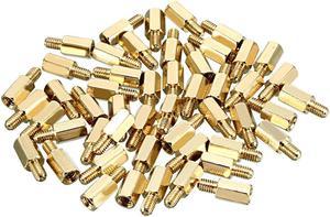 50pcs M4 10+6mm Female Male Thread Brass Hex Standoff Spacer Screws PCB Pillar