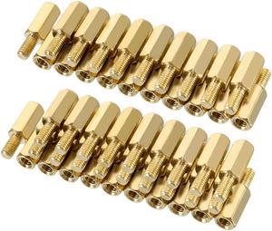 50pcs M3 10+6mm Female Male Thread Brass Hex Standoff Spacer Screws PCB Pillar