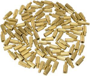 Unique Bargains 100pcs M2 6+3mm Female Male Thread Brass Round Standoff Spacer Screw PCB Pillar