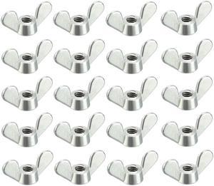 M4 Wing Nuts Zinc Plated Fasteners Parts Butterfly Nut Silver Tone 20pcs