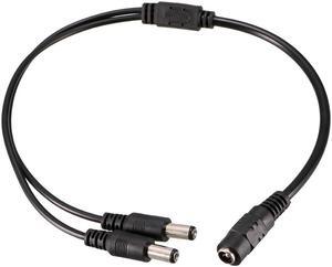 Unique Bargains 12V DC Power Splitter Cable 1 Female to 2 Male Connectors 40cm 2.1mmx5.5mm Black