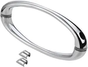 145mm Hole Center Zinc Alloy Shower Door Handle Polished Silver Tone
