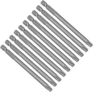 10pcs 100mm 1/4" Hex Shank T30 Magnetic Torx Head Security Screwdriver Bits S2